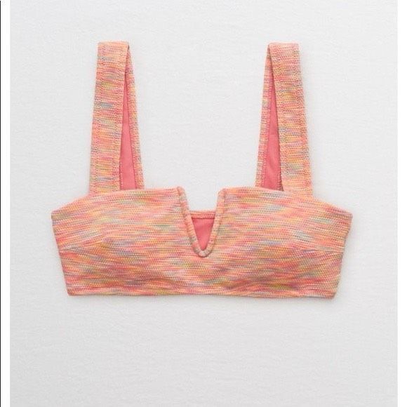 aerie Other - Aerie V Space Dye Bikini Top in Coral Sun, Size Medium